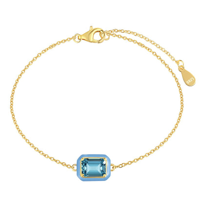 [Kismet Jewels ]2.0 Carat Sparkling Colorful Emerald Cut Daily Bracelet