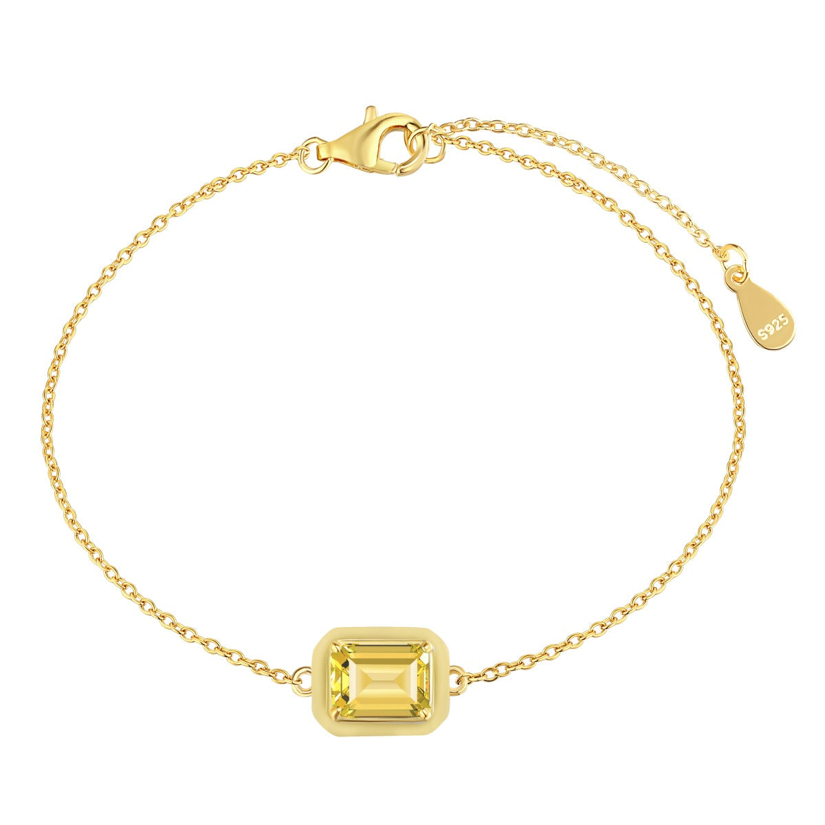 [Kismet Jewels ]2.0 Carat Sparkling Colorful Emerald Cut Daily Bracelet
