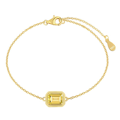 [Kismet Jewels ]2.0 Carat Sparkling Colorful Emerald Cut Daily Bracelet