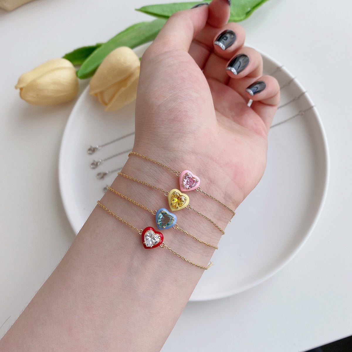 [Kismet Jewels ]Sparkling Romantic Heart Shape Lover Bracelet