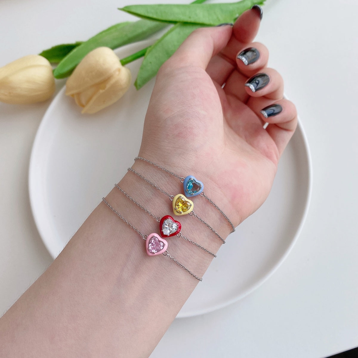 [Kismet Jewels ]Sparkling Romantic Heart Shape Lover Bracelet