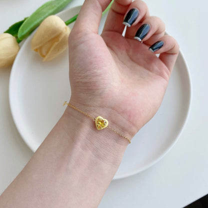 [Kismet Jewels ]Sparkling Romantic Heart Shape Lover Bracelet