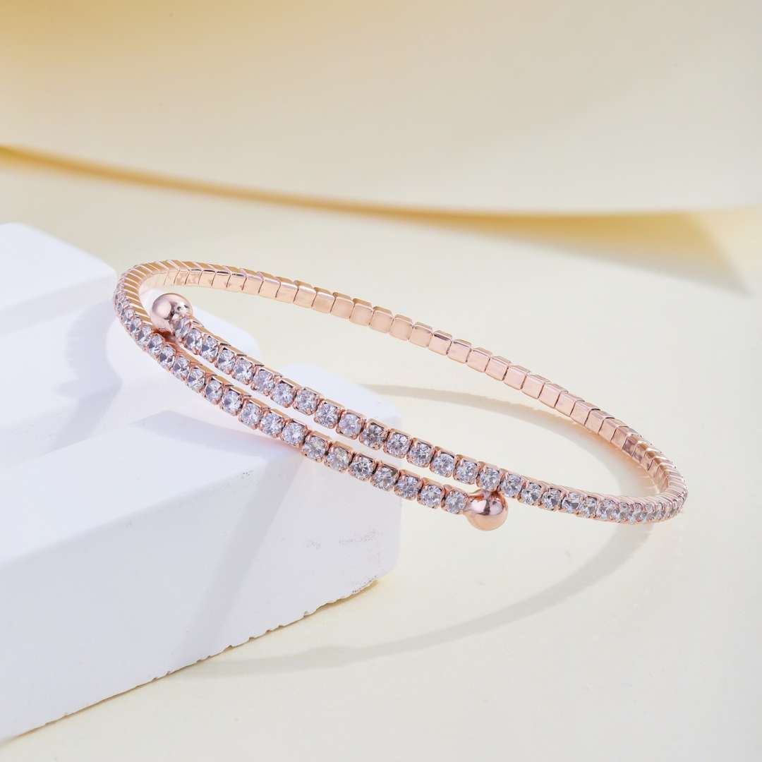 [Kismet Jewels ]Row of Diamonds Round Fashion Bracelet