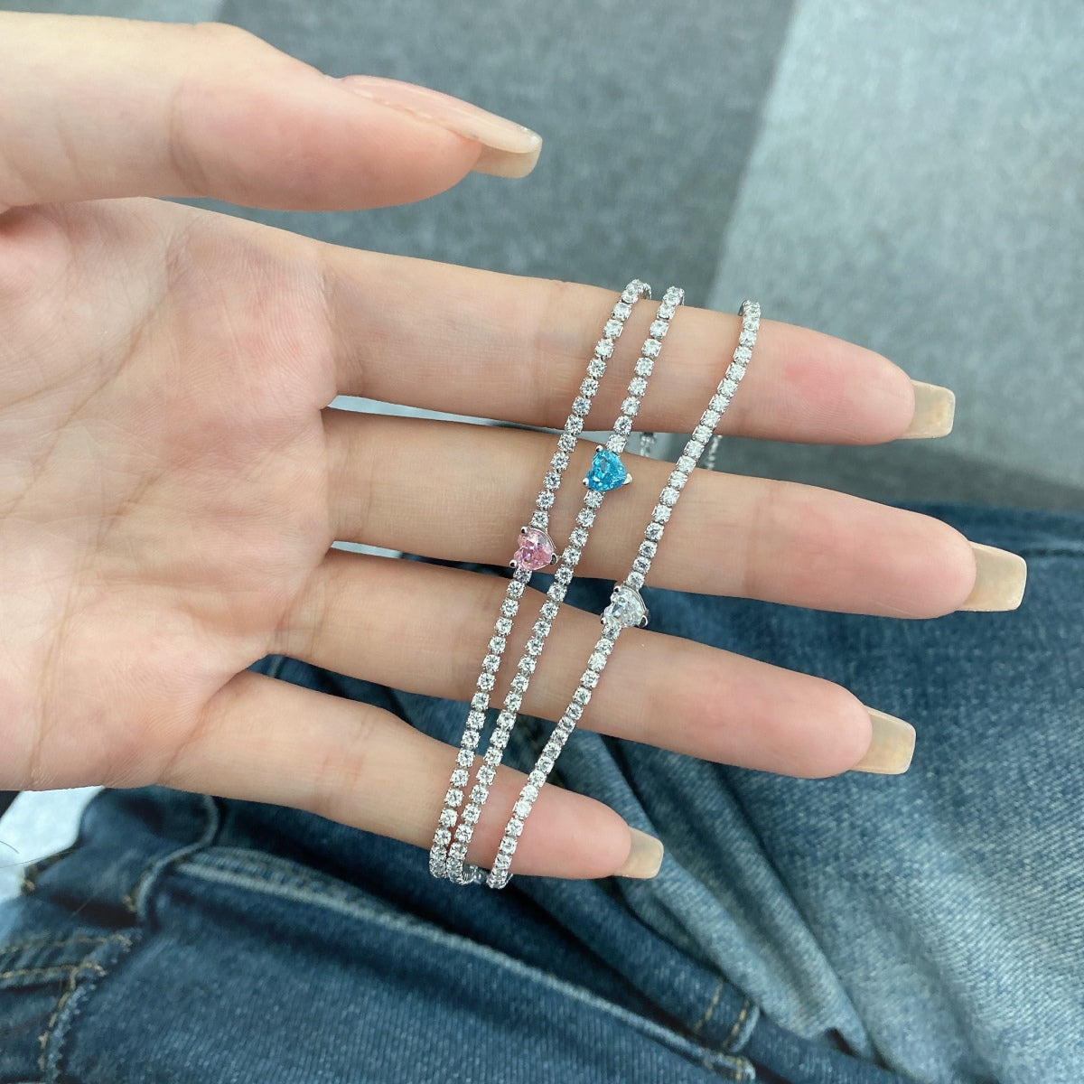 [Kismet Jewels ]0.5 Carat Elegant Romantic Heart Shape Lover Bracelet