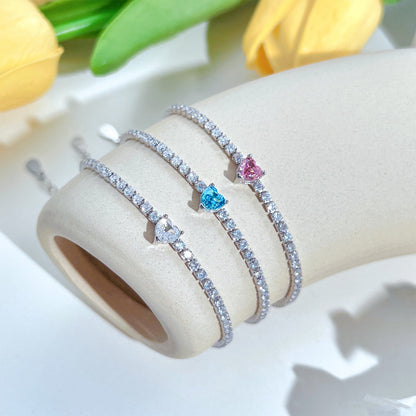 [Kismet Jewels ]0.5 Carat Elegant Romantic Heart Shape Lover Bracelet