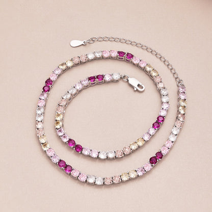 [Kismet Jewels ]Delicate Colorful Tennis Necklace