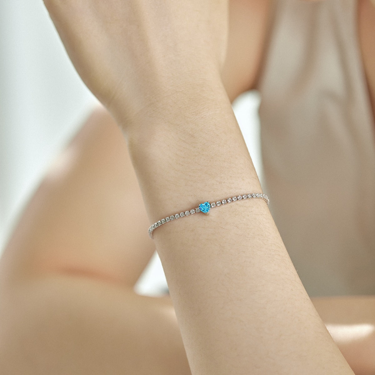 [Kismet Jewels ]0.5 Carat Elegant Romantic Heart Shape Lover Bracelet
