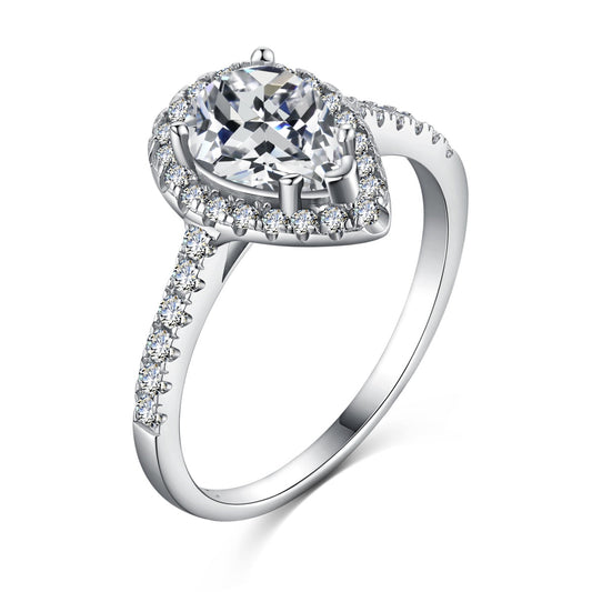 [Kismet Jewels ]1.0 Carat Luxurious Resplendent Water Drop Shape Wedding Ring