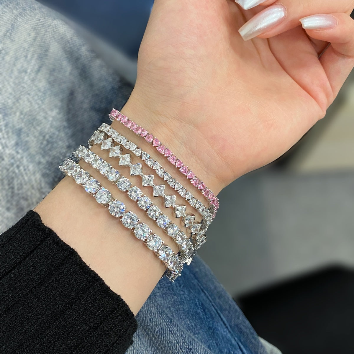 [Kismet Jewels ]0.5 Carat Ornate Princess Cut Daily Bracelet
