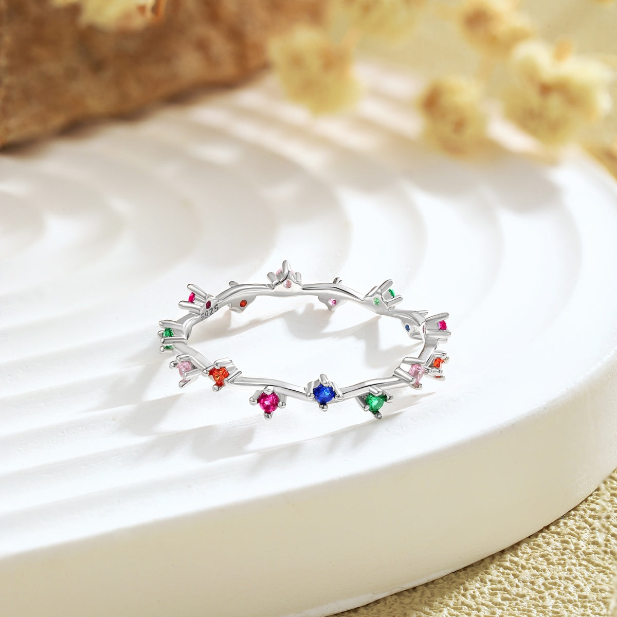[Kismet Jewels ]Radiant Colorful Round Cut Daily Ring