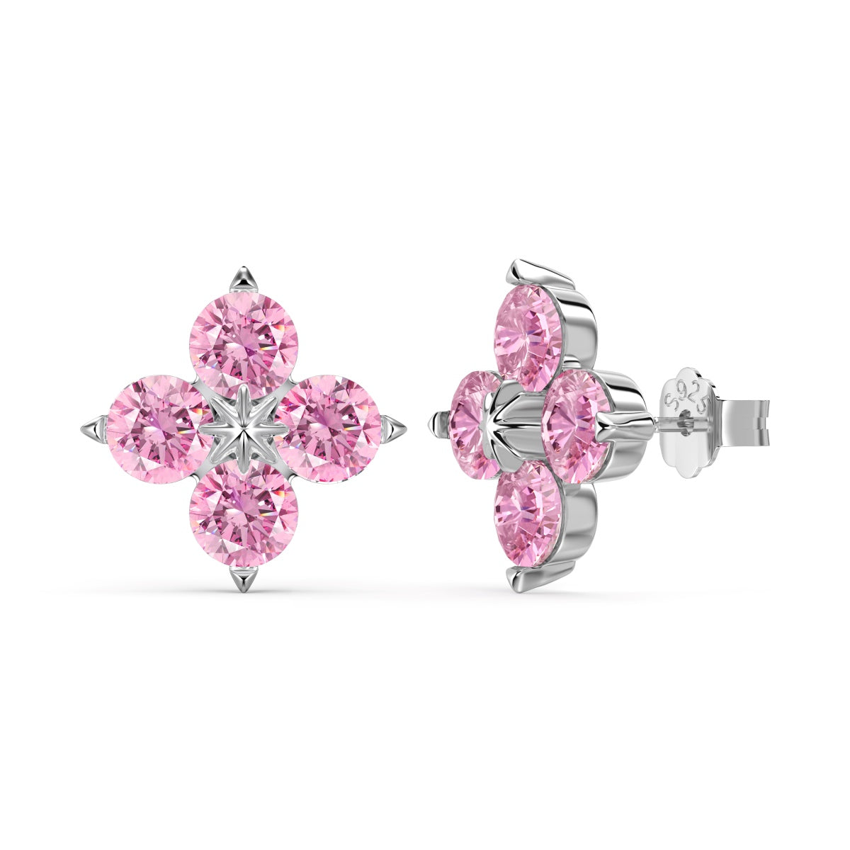 [Kismet Jewels ]Four-Leaf Clover Eight-Pointed Star Earrings