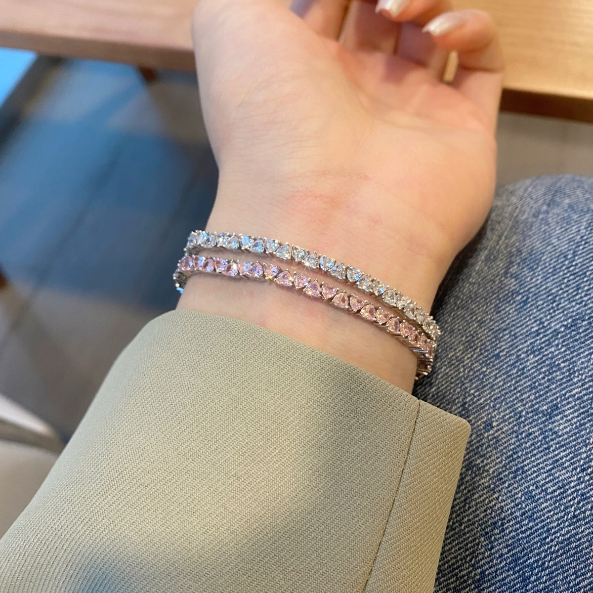 [Kismet Jewels ]Dazzling Romantic Heart Shape Lover Bracelet