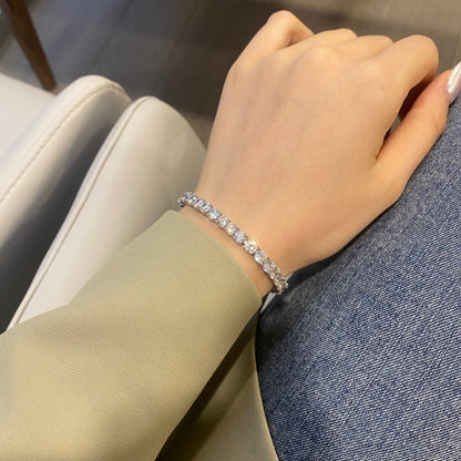 [Kismet Jewels ]Ornate Sparkling Round Cut Wedding Bracelet
