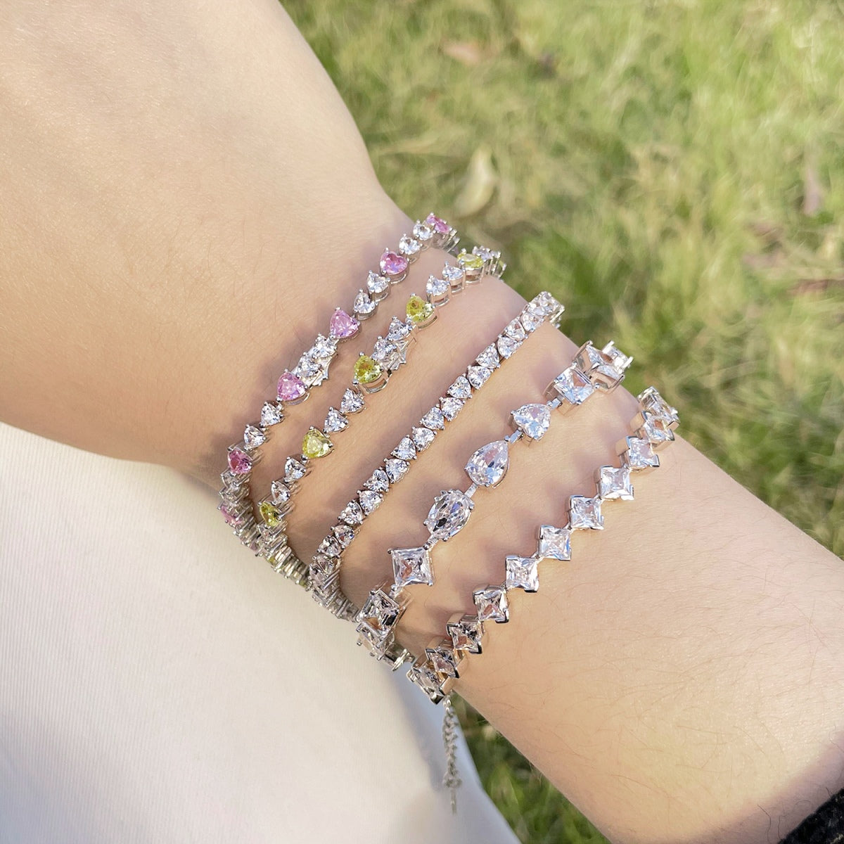 [Kismet Jewels ]0.5 Carat Ornate Princess Cut Daily Bracelet