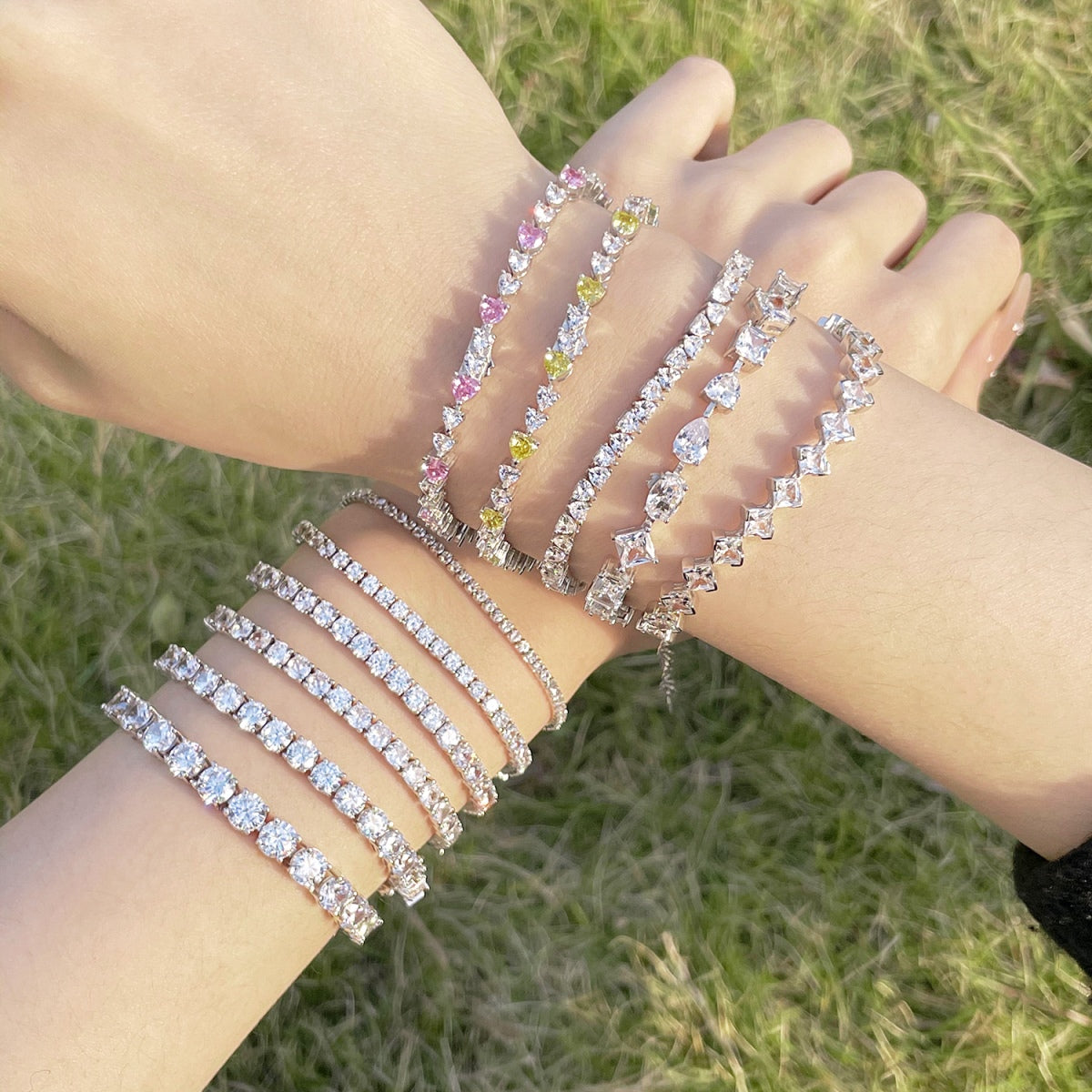 [Kismet Jewels ]Luxurious Ornate Round Cut Tennis Bracelet