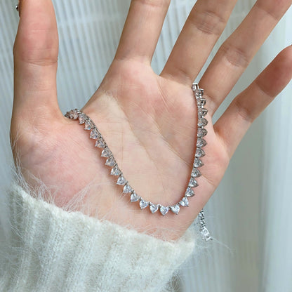 [Kismet Jewels ]Ornate Heart Cut Tennis Necklace