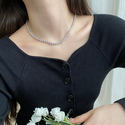 [Kismet Jewels ]Ornate Heart Cut Tennis Necklace