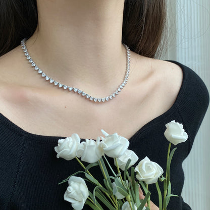 [Kismet Jewels ]Ornate Heart Cut Tennis Necklace