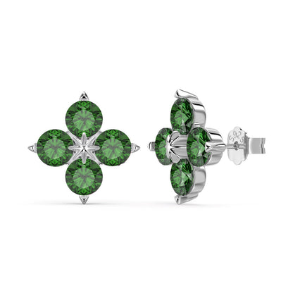 [Kismet Jewels ]Four-Leaf Clover Eight-Pointed Star Earrings