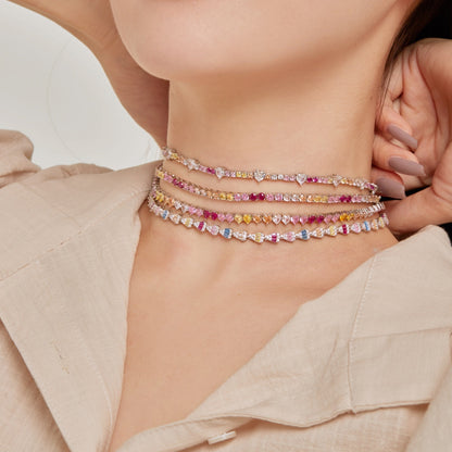 [Kismet Jewels ]Delicate Colorful Rainbow Tennis Chain