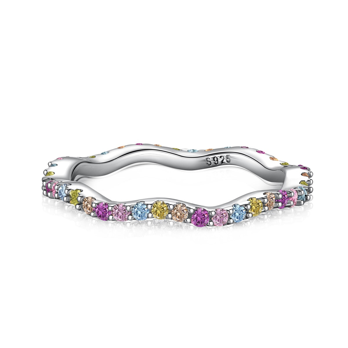 [Kismet Jewels ]Dainty Colorful Round Cut Party Ring