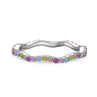 [Kismet Jewels ]Dainty Colorful Round Cut Party Ring