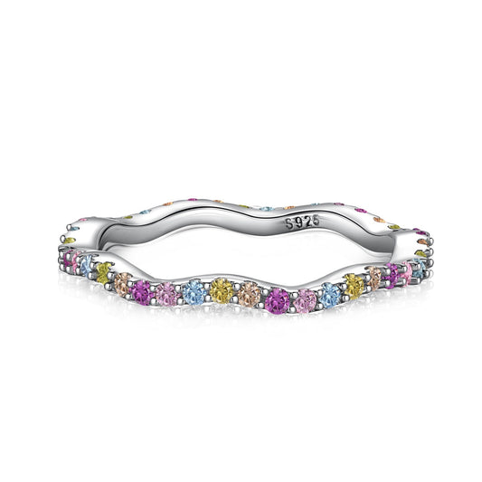 [Kismet Jewels ]Dainty Colorful Round Cut Party Ring