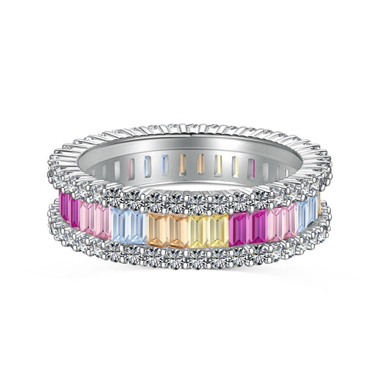 [Kismet Jewels ]Dainty Kaleidoscopic Emerald Cut Daily Ring