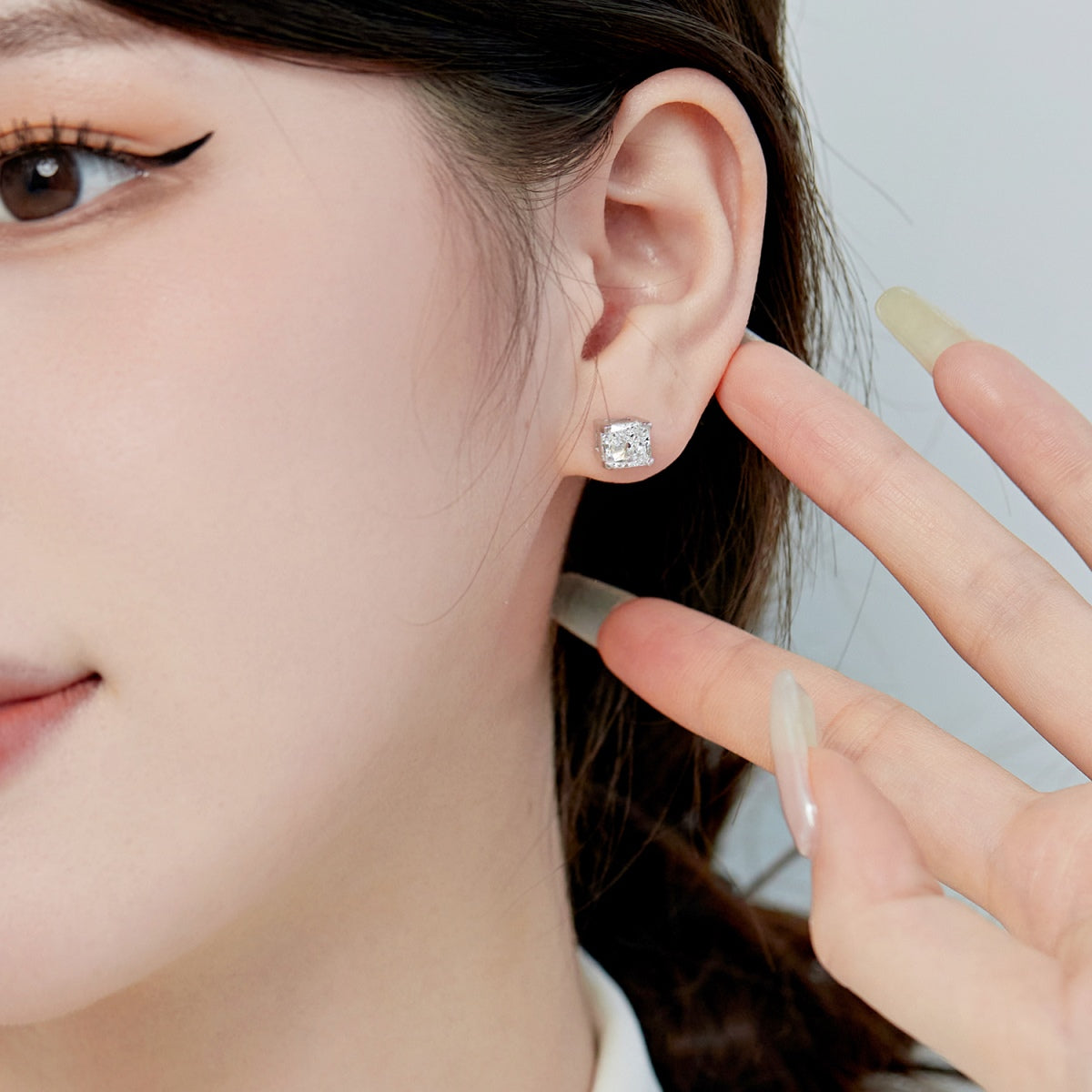 [Kismet Jewels ]1.0 Carat Radiant Princess Cut Wedding Earrings