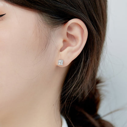 [Kismet Jewels ]1.0 Carat Radiant Princess Cut Wedding Earrings