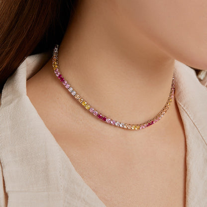 [Kismet Jewels ]Delicate Colorful Tennis Necklace