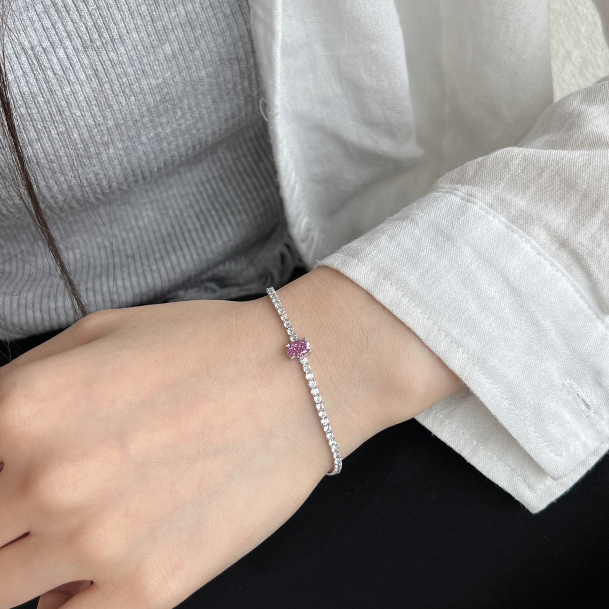 [Kismet Jewels ]0.75 Carat Exquisite Oval Cut Daily Bracelet