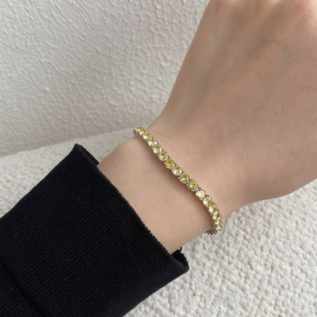 [Kismet Jewels ]Ornate Dazzling Round Cut Tennis Bracelet