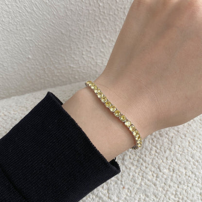 [Kismet Jewels ]Ornate Dazzling Round Cut Tennis Bracelet