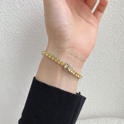 [Kismet Jewels ]Ornate Dazzling Round Cut Tennis Bracelet
