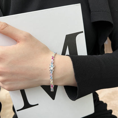 [Kismet Jewels ]Ornate Sparkling Multi Cut Party Bracelet
