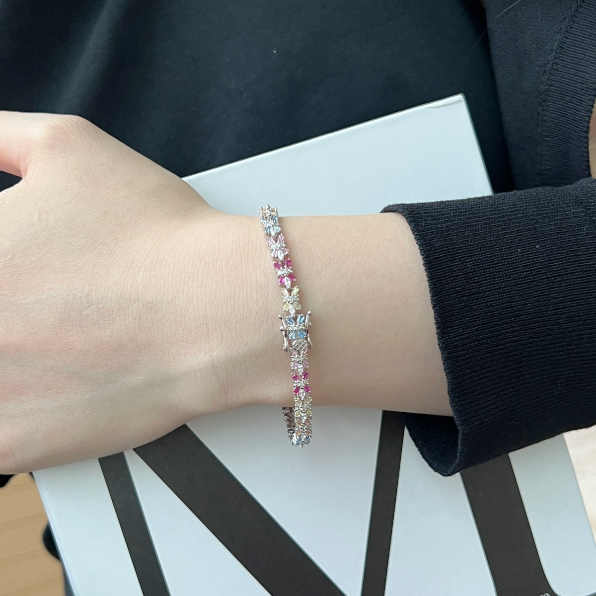 [Kismet Jewels ]Radiant Colorful Emerald Cut Party Bracelet