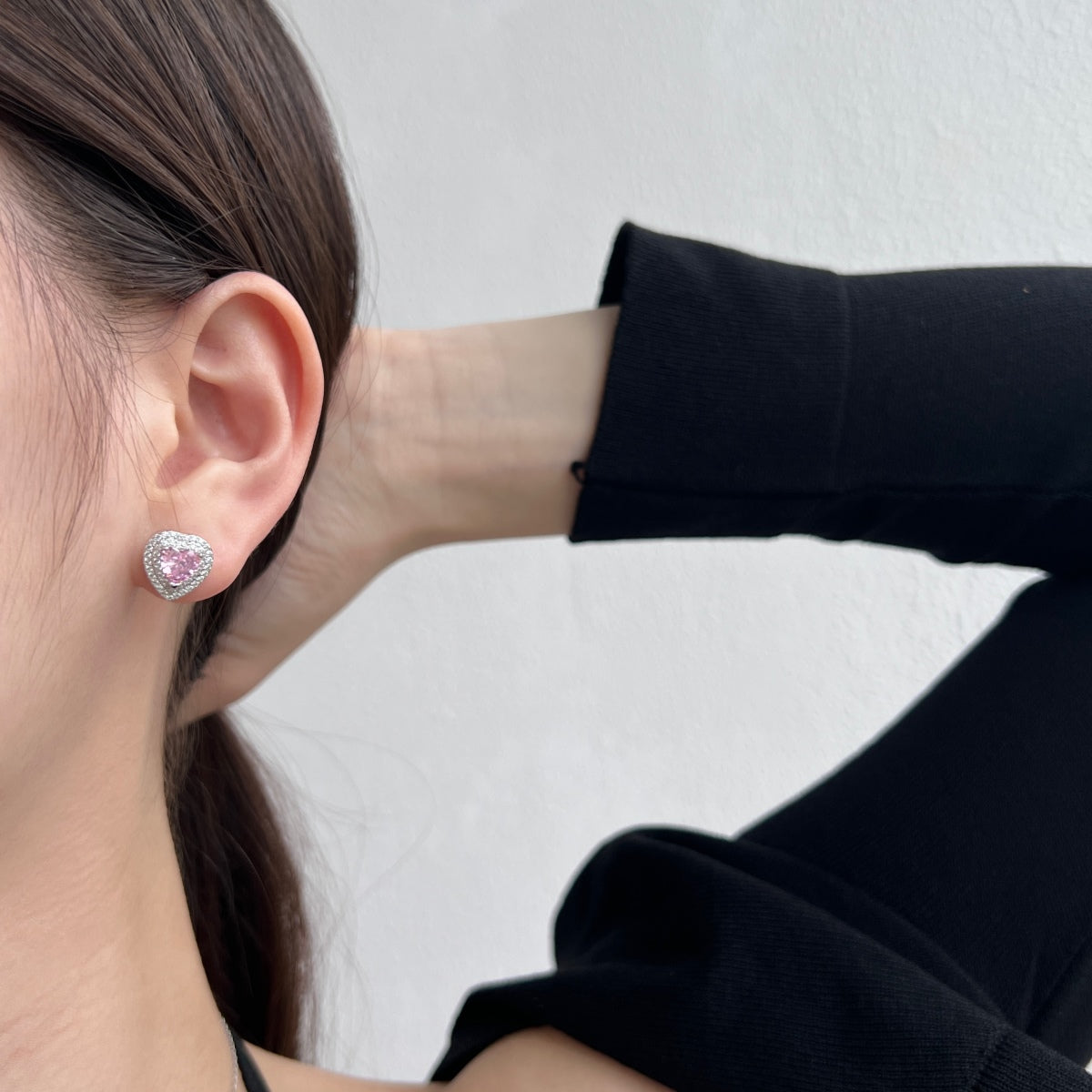 [Kismet Jewels ]Dazzling Heart Shape Lover Earrings