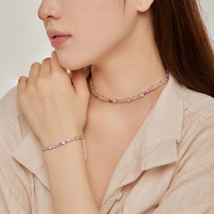 [Kismet Jewels ]Romantic Heart Shape Round Cut Lover Bracelet