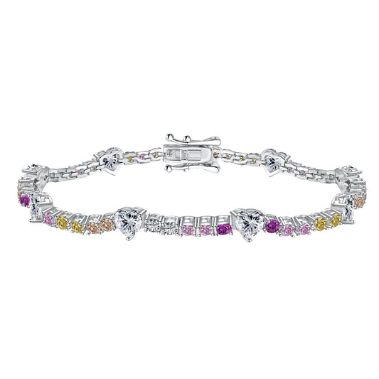 [Kismet Jewels ]Romantic Heart Shape Round Cut Lover Bracelet