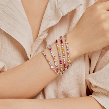 [Kismet Jewels ]Ornate Colorful Butterfly Shape Round Cut Daily Bracelet