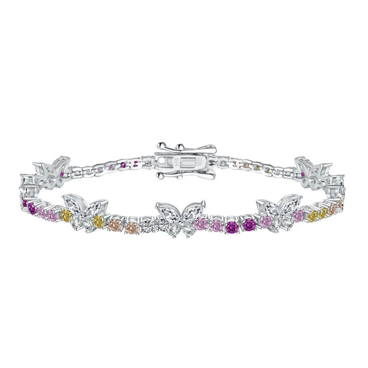 [Kismet Jewels ]Ornate Colorful Butterfly Shape Round Cut Daily Bracelet