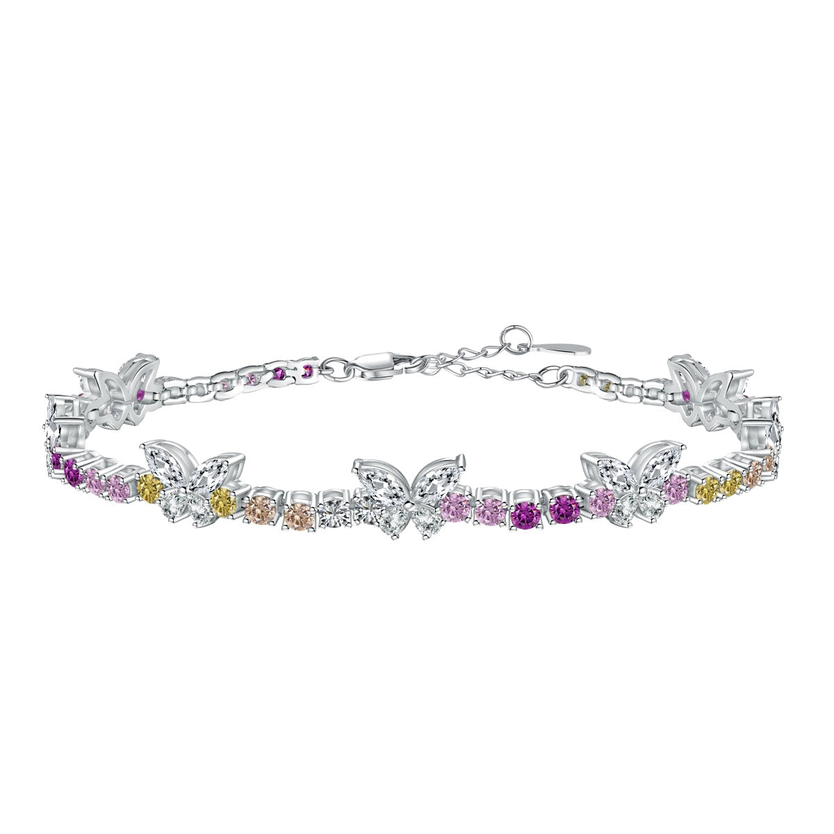 [Kismet Jewels ]Ornate Colorful Butterfly Shape Round Cut Daily Bracelet