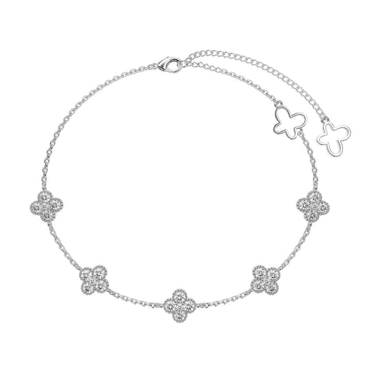 [Kismet Jewels ]Four-Leaf Clover Hollow Butterfly Bracelet