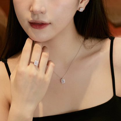 [Kismet Jewels ]1.0 Carat Luxurious Dainty Emerald Cut Daily Earrings