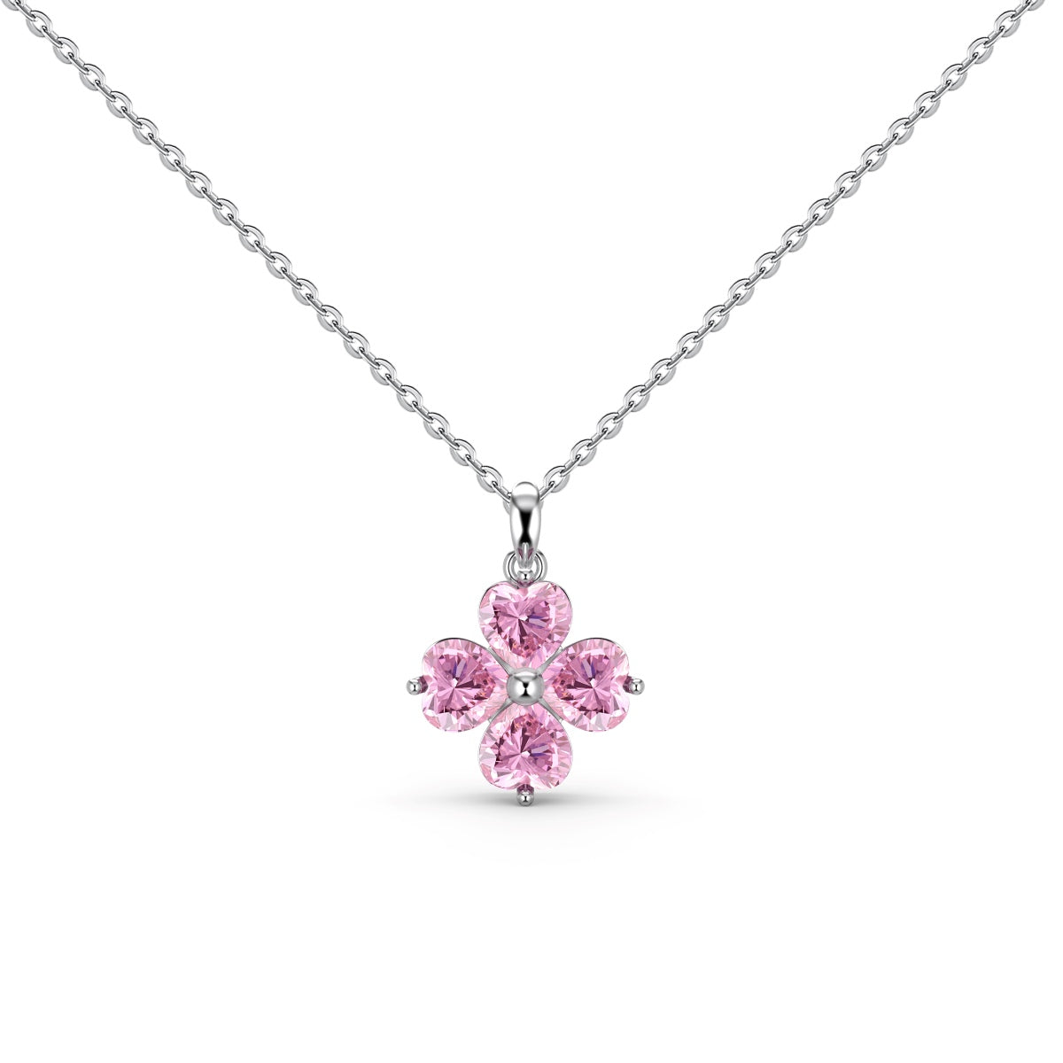 [Kismet Jewels ]Heart-Shaped Four-Leaf Clover Bead Necklace