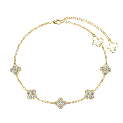 [Kismet Jewels ]Four-Leaf Clover Hollow Butterfly Bracelet