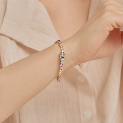 [Kismet Jewels ]Radiant Colorful Round Cut Tennis Bracelet