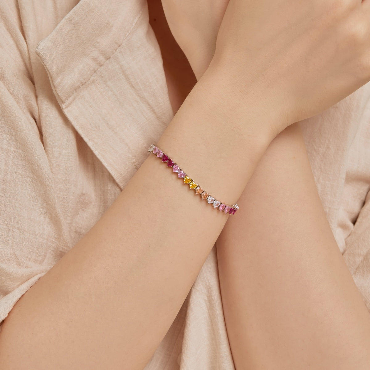 [Kismet Jewels ]Luxurious Colorful Romantic Heart Shape Lover Bracelet