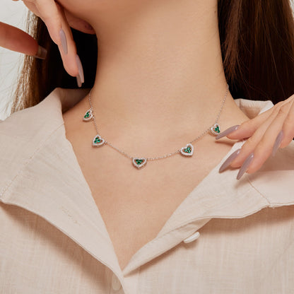 [Kismet Jewels ]Sparkling Five Heart Necklace